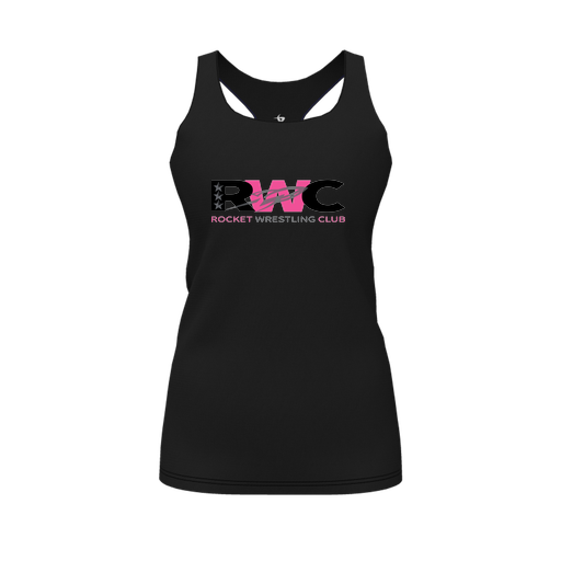 [CUS-DFW-RCBK-PER-BLK-FYS-LOGO2] Racerback Tank Top (Female Youth S, Black, Logo 2)