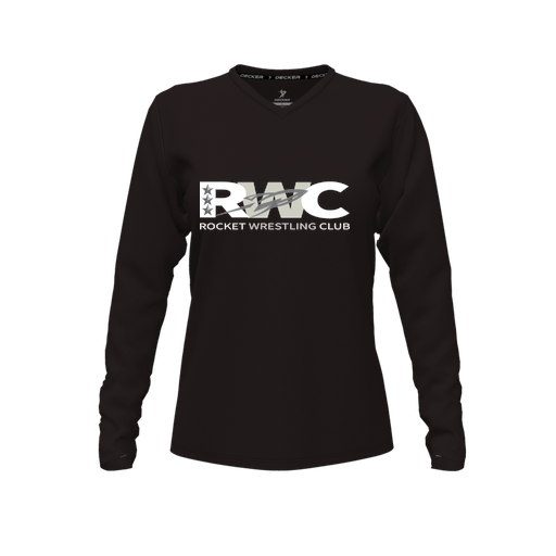 [FTLVCFBK-FYXS-LOGO3] Decker Comfort T-Shirt (Female Youth XS, Black, V Neck, Logo 3, Long Sleeve)