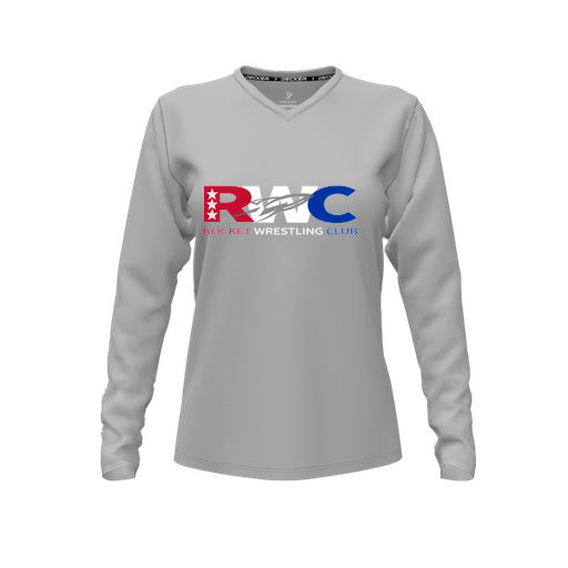 [FTLVCFGY-FYXS-LOGO1] Comfort T-Shirt (Female Youth XS, Gray, V Neck, Logo 1, Long Sleeve)