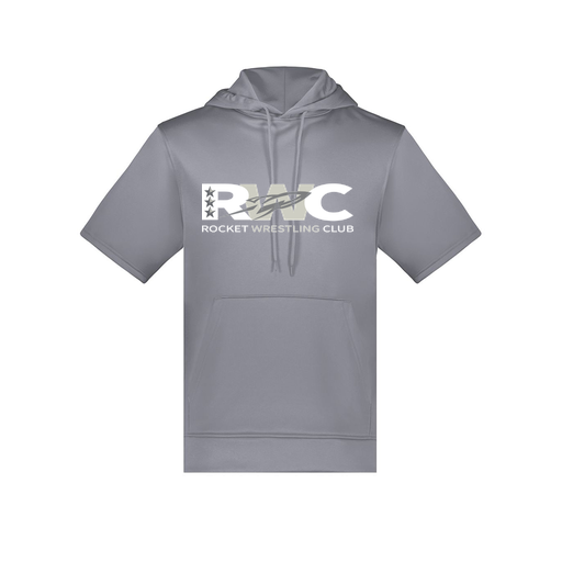 [6871.059.S-LOGO3] Men's Dri Fit Short Sleeve Hoodie (Adult S, Gray, Logo 3)