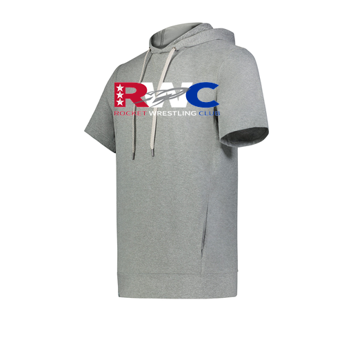 [222605-SIL-YS-LOGO1] YOUTH VENTURA SOFT KNIT SHORT SLEEVE HOODIE (Youth S, Silver, Logo 1)