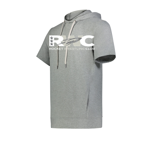 [222605-SIL-YS-LOGO3] YOUTH VENTURA SOFT KNIT SHORT SLEEVE HOODIE (Youth S, Silver, Logo 3)