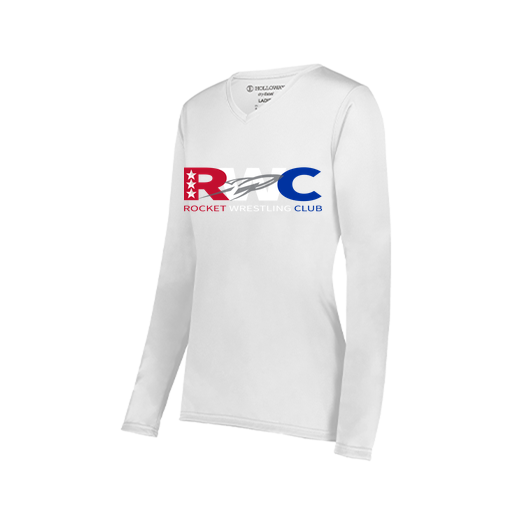 [222824.005.S-LOGO1] Ladies LS Smooth Sport Shirt (Female Adult S, White, Logo 1)