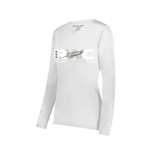 [222824.005.S-LOGO3] Ladies LS Smooth Sport Shirt (Female Adult S, White, Logo 3)