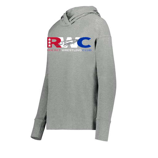 [222798-SIL-FAXS-LOGO1] Ladies Ventura Thin Knit Hoodie (Female Adult XS, Silver, Logo 1)