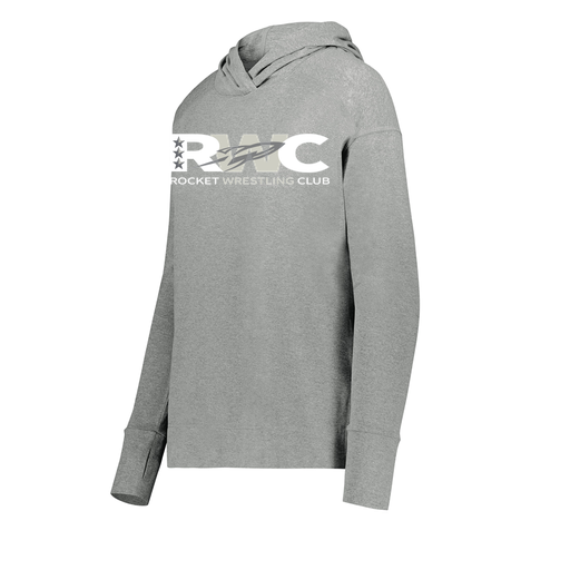 [222798-SIL-FAXS-LOGO3] Ladies Ventura Thin Knit Hoodie (Female Adult XS, Silver, Logo 3)